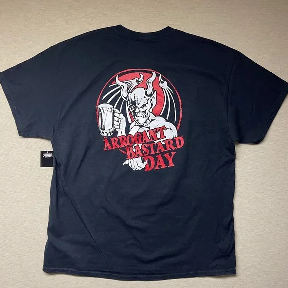 Stone Brewing/Arrogant Bastard Men's Tee "Cheers to Me/Arrogant Bastard Day" NEW - Picture 2 of 4